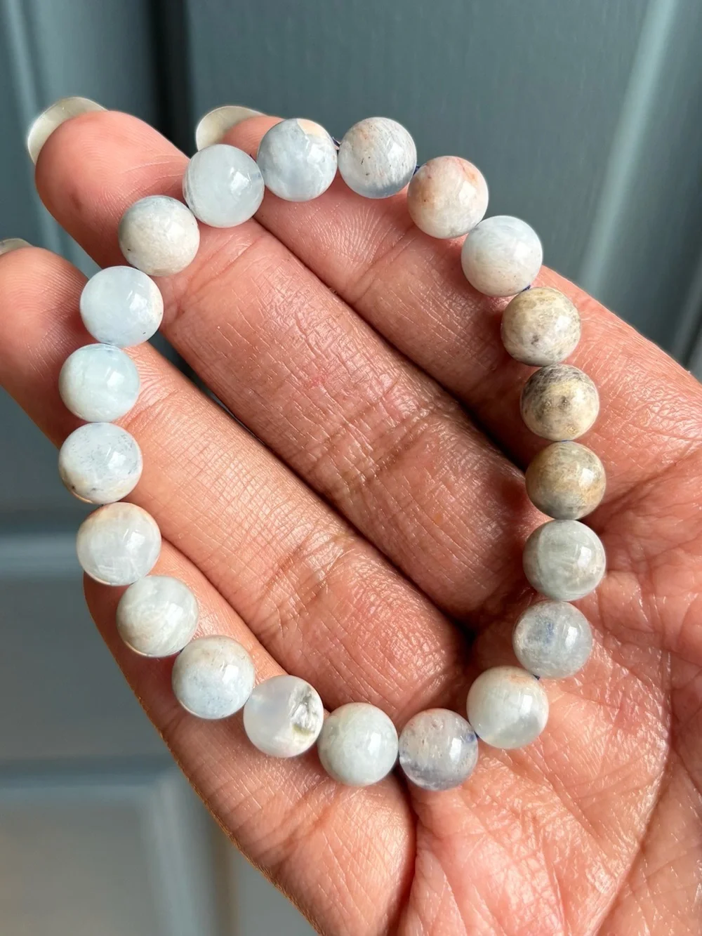 Inclusion Aquamarine Crystal Bracelet 9mm